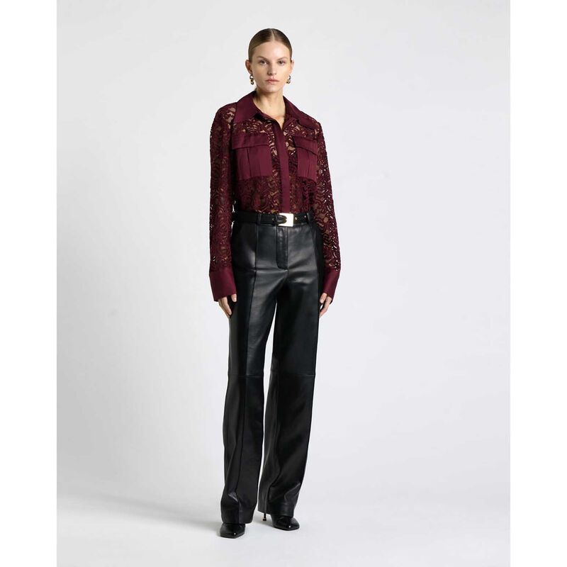 Cue European Flocked Lace Shirt image number 3